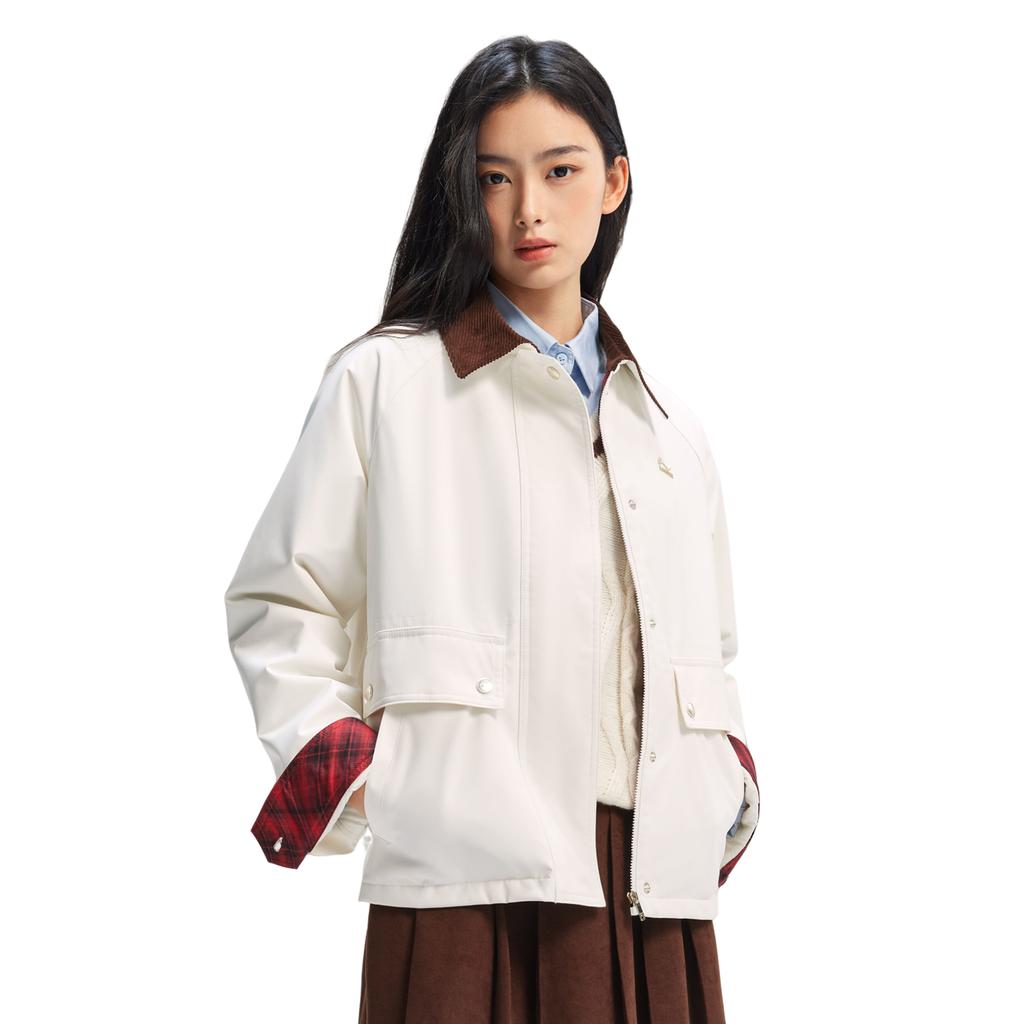 Li Ning Sports Lifestyle Series Windproof Water-Repellent Logo Cotton Jacket Women jackets AJMW090-5
