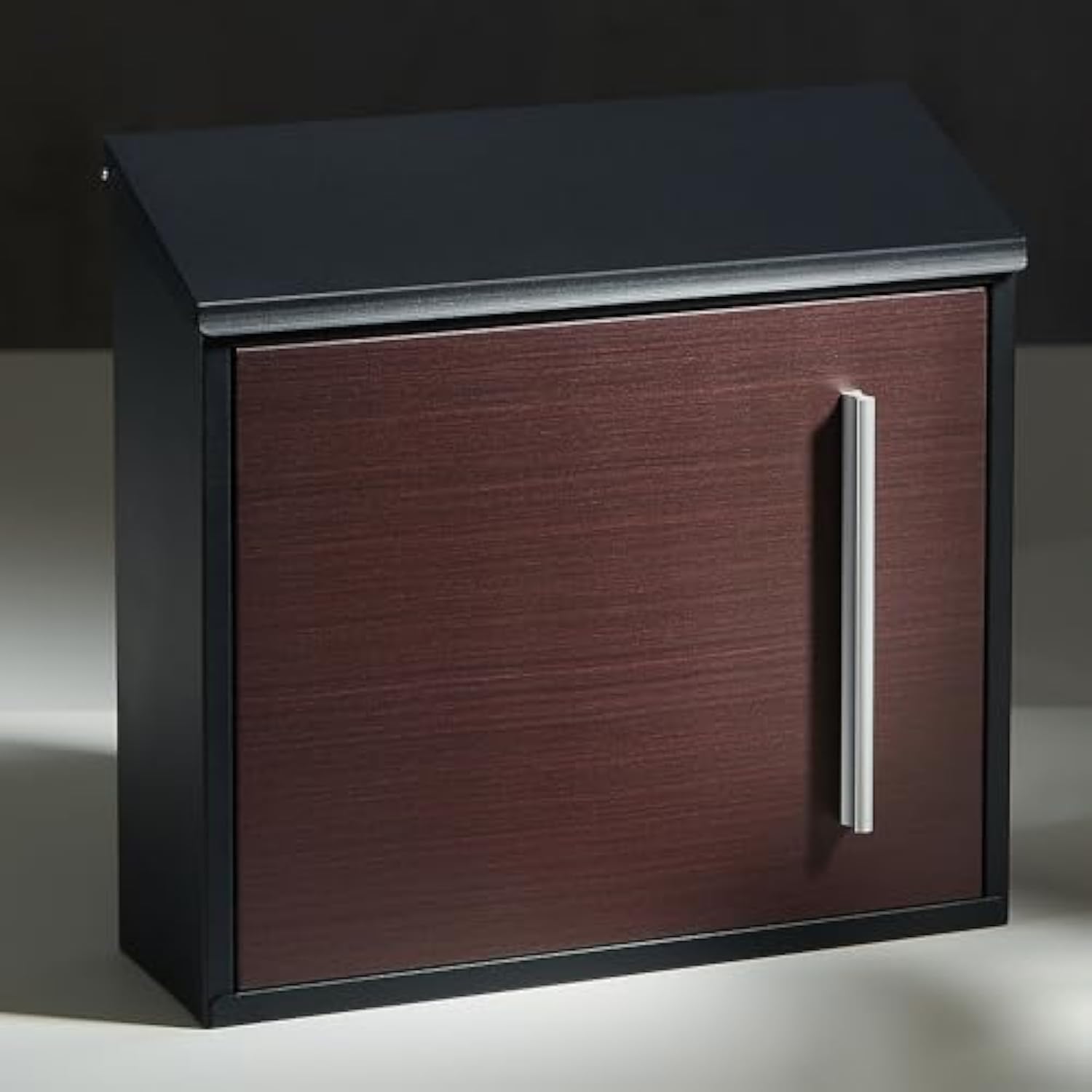 

Почтовый ящик Beemyi с текстурой дерева, подходит для квадратного формата и почты, стильный металлический горизонтальный настенный замок, отделка, A4, B5, конверты, открытки, книги,