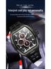 Oufanni Sportive Quartz Chronograph: Stylish Tonneau Men's Watch for Students with Multifunctional Design