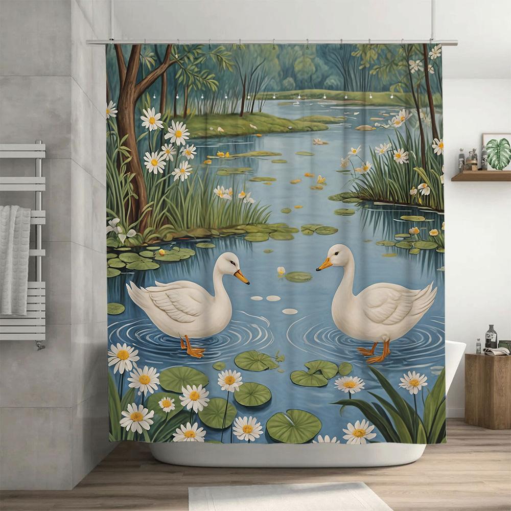 Bath Shower Curtain Decorative Waterproof Home Decor Printed 180x240cm Polyester Fabric Blue Yellow Purple Green Red Water Drop