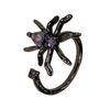 Dark Purple Spidera Punk Ring Adjustable Gothic Jewelry For Halloween Cosplay And Retro Fashion