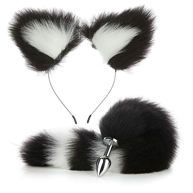 Ass Butt Tail Buttplug Fox Pigtail Anal Plug And Ears Erotic products SM BDSM Cat Ears Sex Game Toys For Couple Adults Women Men