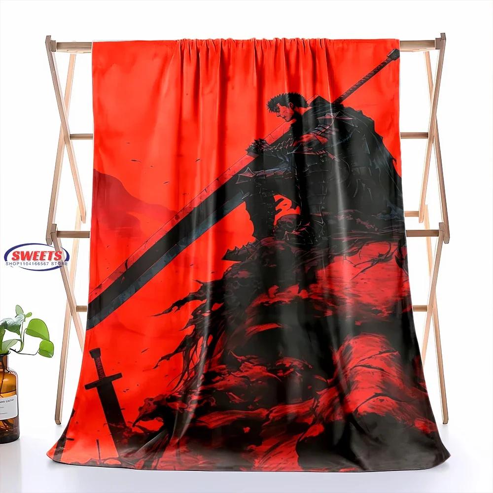 3D Classic Berserk Soft Flannel Blanket for Bed Bedroom Sofa Picnic Warm Throw for Outdoor Leisure Nap Trip Gift