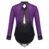 Kids Girls Ballet Dance Leotard Dress Figure Skating Rhythmic Gymnastics Bodysuit Shiny Rhinestones Mesh Skirted Jumpsuit