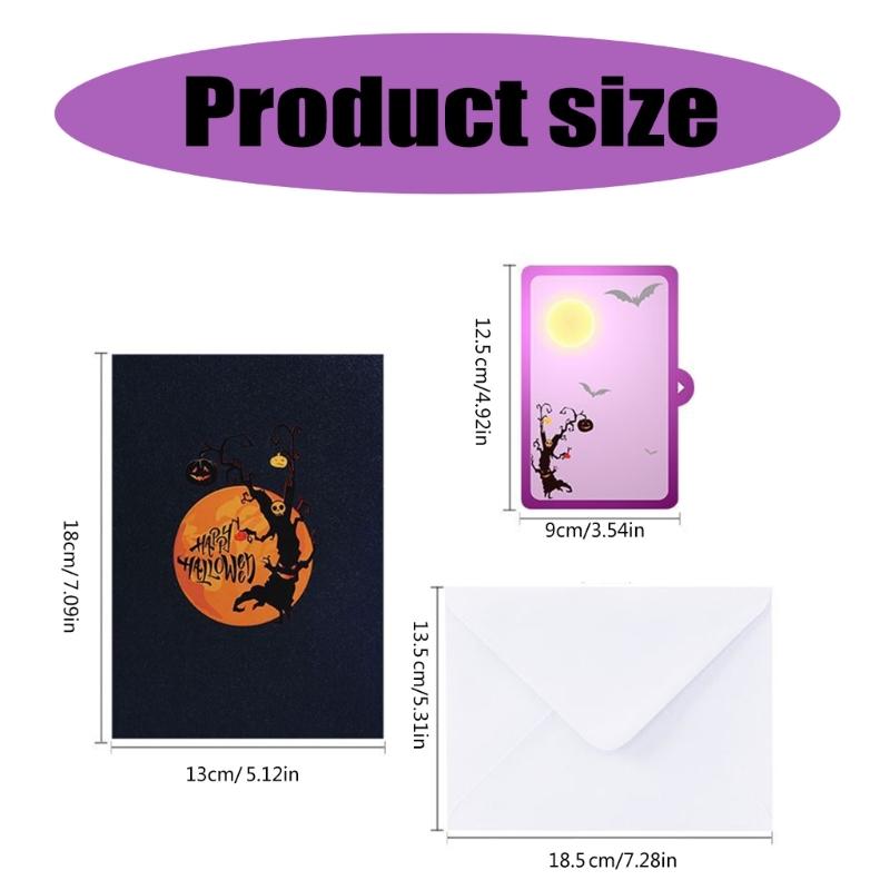Enchanting 3D Halloween Greeting Card Halloween Popup Greeting Card Scarecrows Pumpkins 3D Eerie Party Decoration Gift