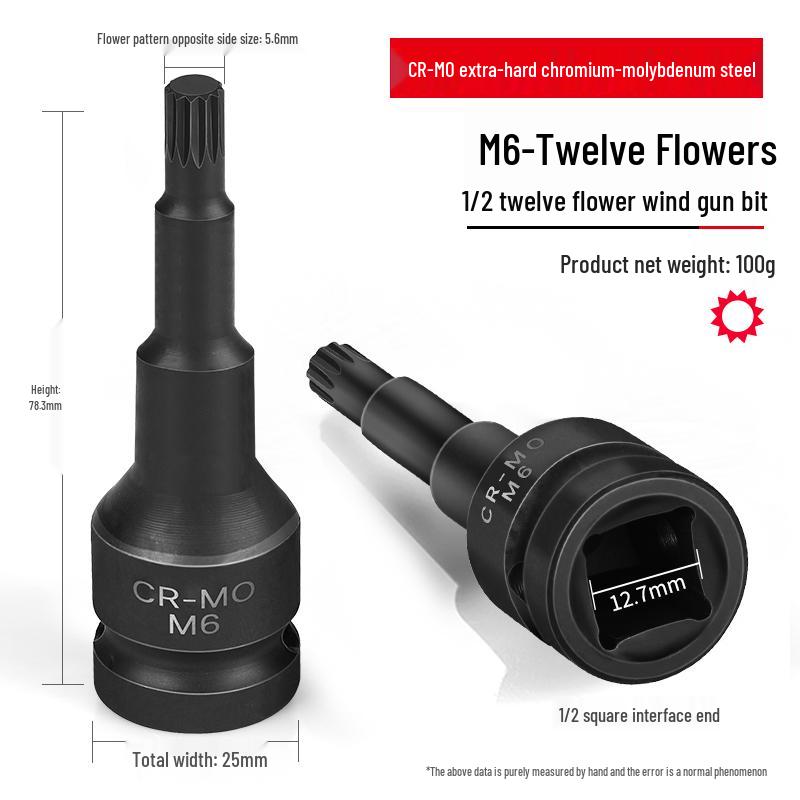 1/2'' Torx Impact Hex Bit Wrench with Magnetic Chrome Molybdenum Steel Head