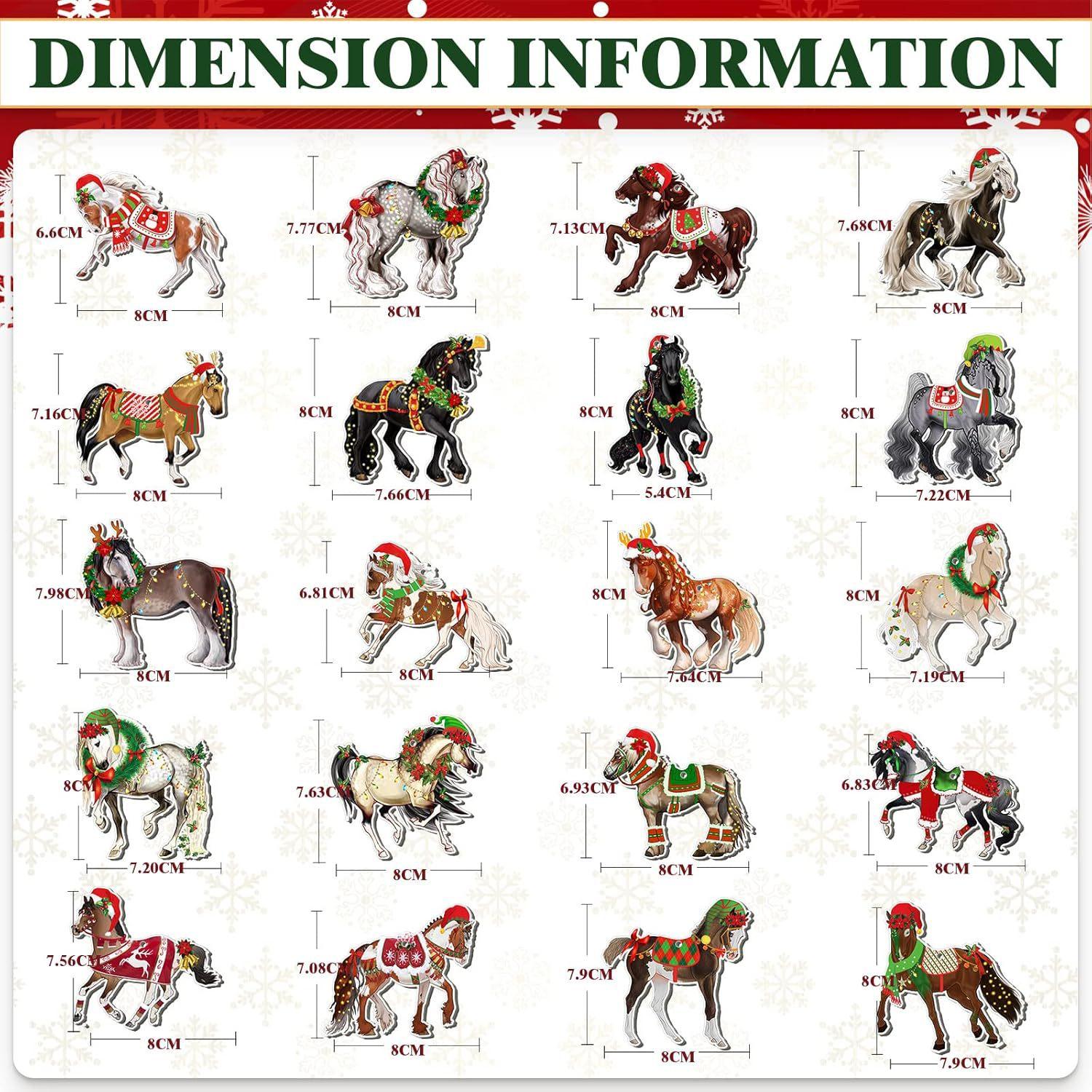

20 шт. Деревянная лошадка Рождественское украшение на елку 2G One Size