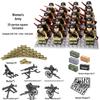 WWII Military Building Blocks: German, British, American, French, Italian Soldiers Toy Set