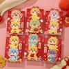 6Pcs/set Handmade 3D Print Red Envelope Cartoon Cartoon Red Bags Celebration Party