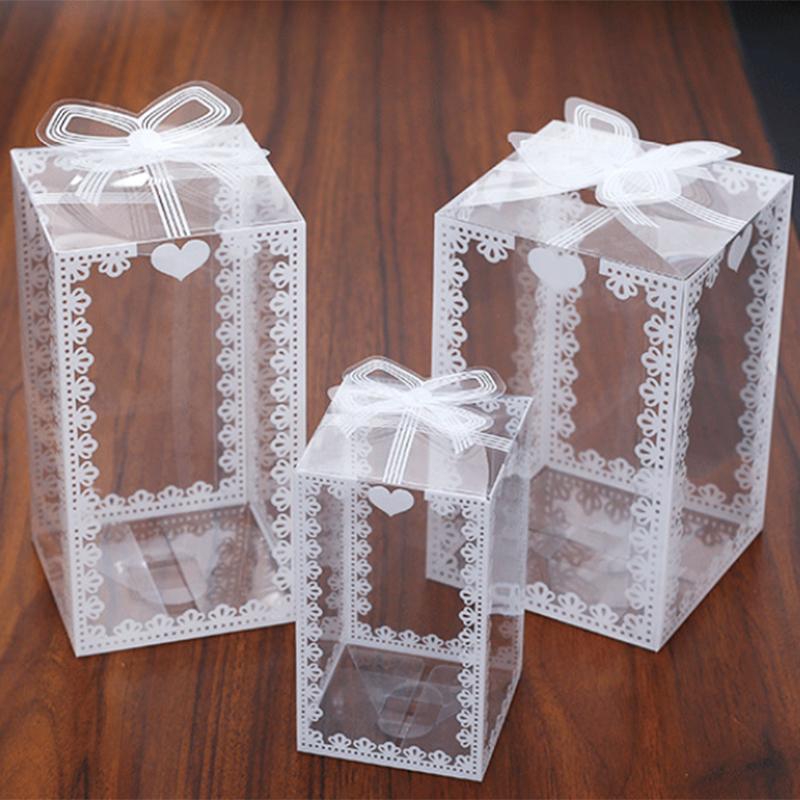10-20 Stück Transparente Valentinstags-Geschenkbox Kuchenverpackung PVC-Box Geburtstag Hochzeit Schokolade Süßigkeiten Dragees Party Event Geschenkbox