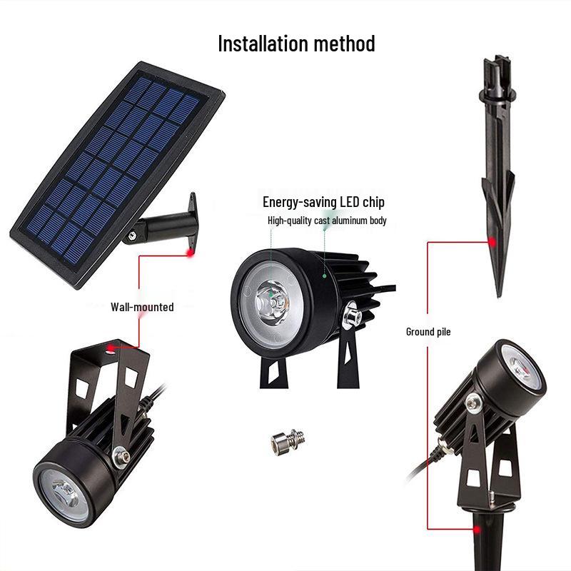 Solar-Gartenhof-Scheinwerfer - Outdoor-Landschafts- und Rasendekorationsleuchten