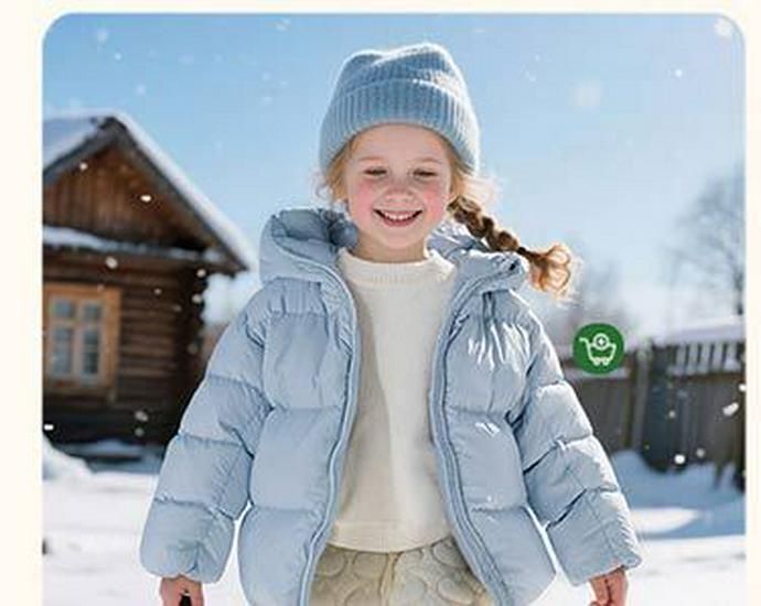 2025 Winter Kids' White Duck Down Hooded Jacket - Warm, Casual Outerwear for Boys and Girls