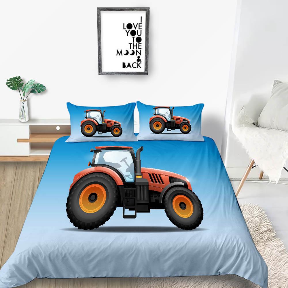 2023 New Style 3D Printing Duvet Cover Highend Home Bedclothes Agricultural Vehicle King Size Bedding Soft Quilt Cover Luxury Bedding Sets