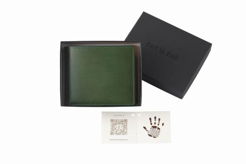 Bell La Bell Men's Bifold Wallet (NavyNo Coin Pocket) Genuine Leather with Card Slots and Bill Compartment, Slim Design (Made In Japan) Buttero
