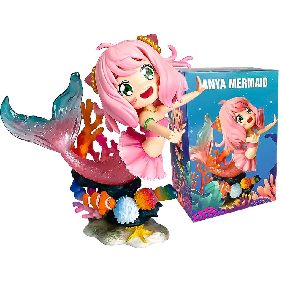 13cm Anime Anya Forger Figure Cosplay Mermaid Anime Peripheral Pvc Model Statue Collect Decor Ornaments Kid Gift Toys