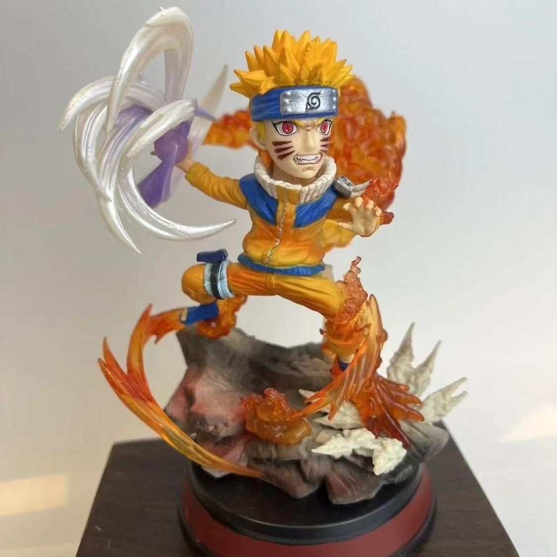 

Anime Naruto Shippuden Figures Naruto Uzumaki Q Version Battle Doll Model Action Figures Collectible Statue Toys