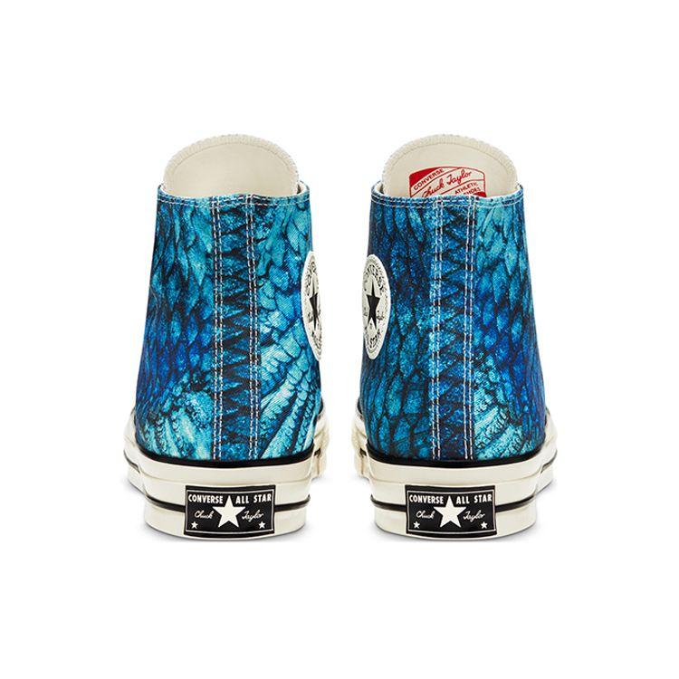 Converse Anos 1970 Estampa Animal Chuck Tênis de Lona Cano Alto Unissex Azul 167486C