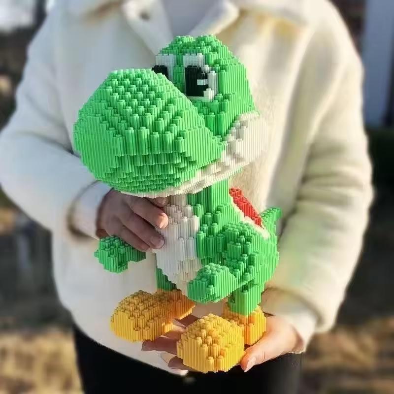 New Cartoon Mini Dinosaur Bearbrick Model Kids Toys DIY Assembled Small Building Block Micro Bricks Christmas Birthday Gift