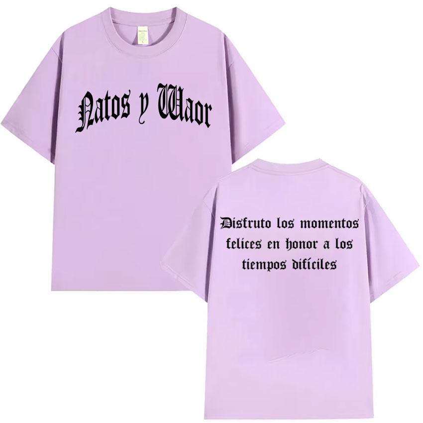 Rapper NATOS WAOR Tour 2025 Pop Shirts Mens Clothes Double Sided Hip Hop Tshirts Summer Oversized Short Sleeves Unisex Tshirt
