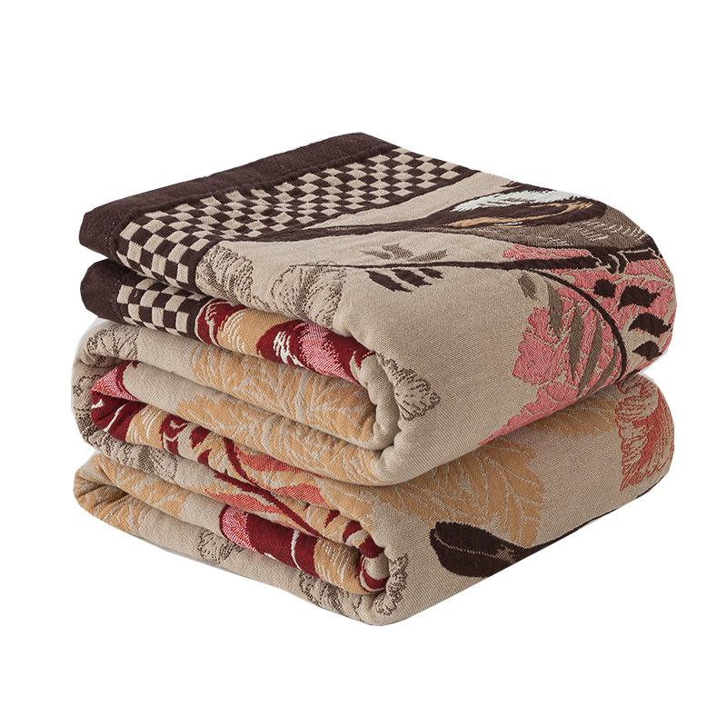 Cotton Coloured Gauze Throw Blanket Towel Quilt Household Adult Couple Nap Blanket Summer Air Conditioning Cool Quilt Sofa Towel