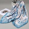 90x90cm Square Shawls Satin Neck Scarf For Women Fashion Print Floral Head Hijab Scarves Female Silk Feel Neckerchief Headband