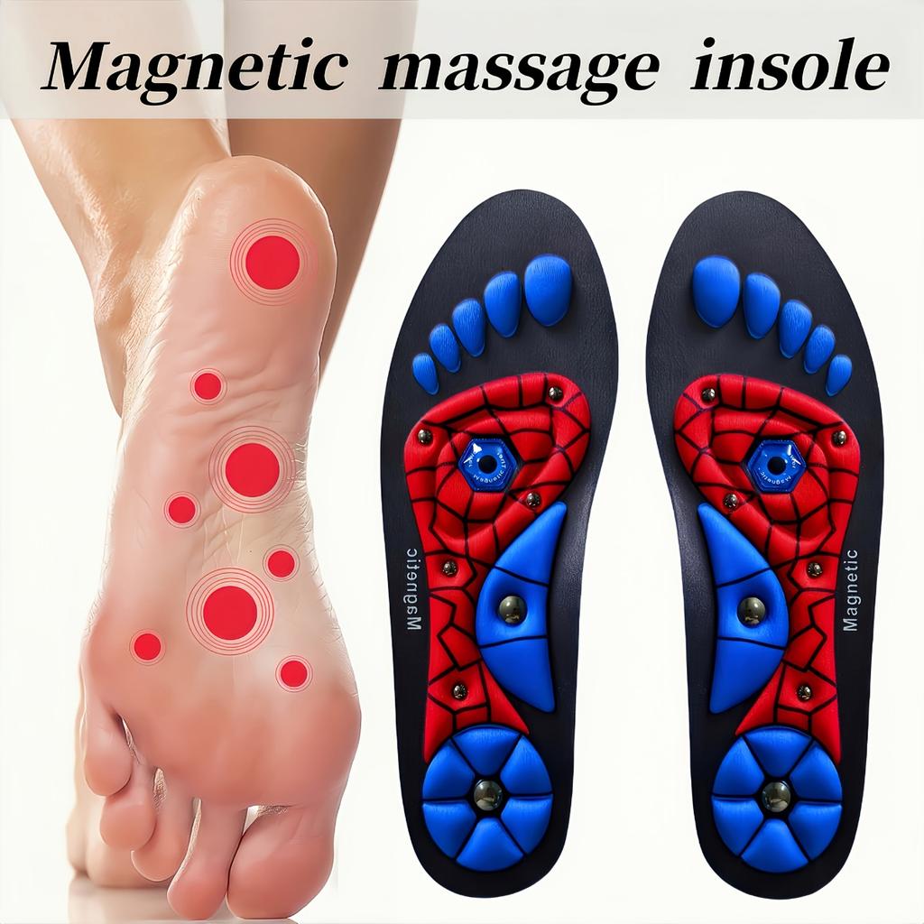 1 pár magnetických masážních vložek do bot, tlumící nárazy, prodyšné, protiskluzové, univerzální vložky s podporou klenby pro muže a ženy