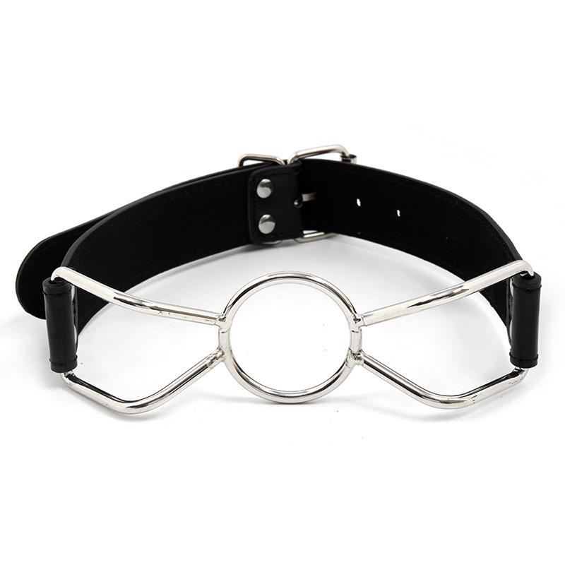 Anillo Sexual de Cuero para Flirteo con Boca Abierta Mordaza Artículos de Bondage Juego de Roles Productos Eróticos Juguetes Sexuales para Mujeres Parejas Adultos Juegos