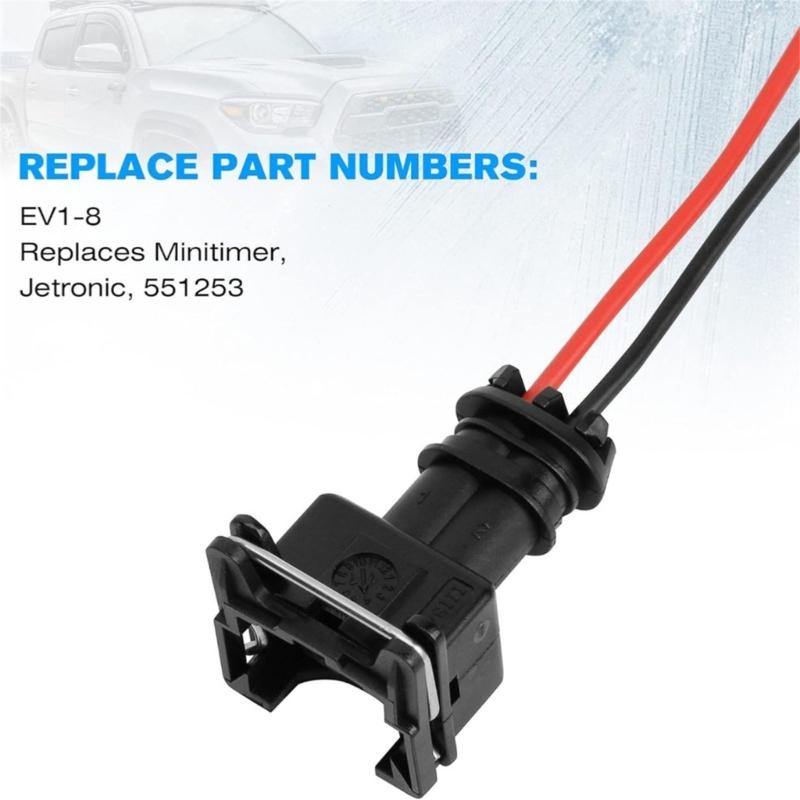 8PCS Automotive EV1 Wiring Harness Connector Corrosion Resistant OBD1 Fuel Injectors Plugs Quick Fixing for  