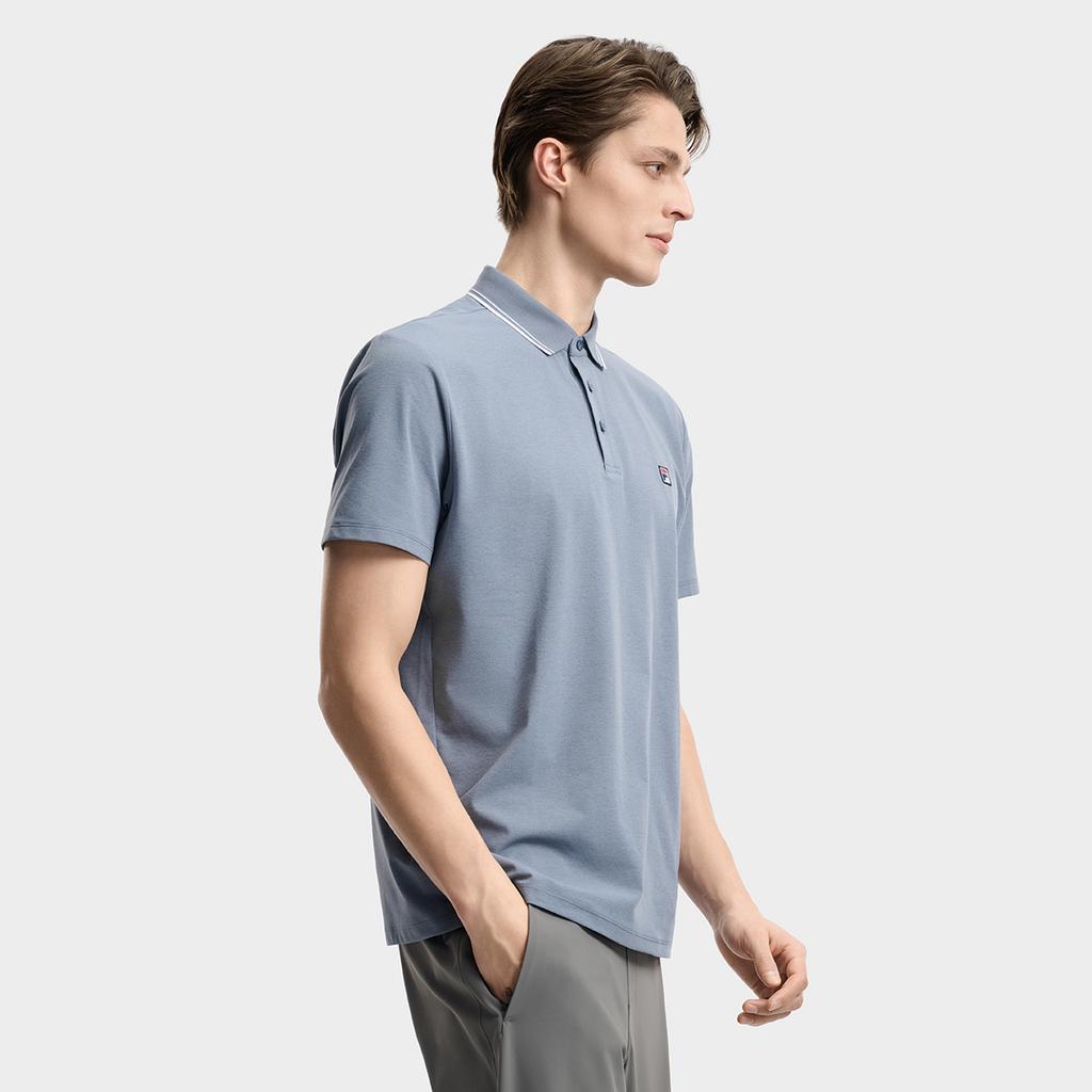 Fila Tennis Classic Fashion Simple Sports Tennis Casual Versatile Comfortable Knitted Short Sleeve Polo Shirt Men Tops Dark-Gray A51M623101FDY