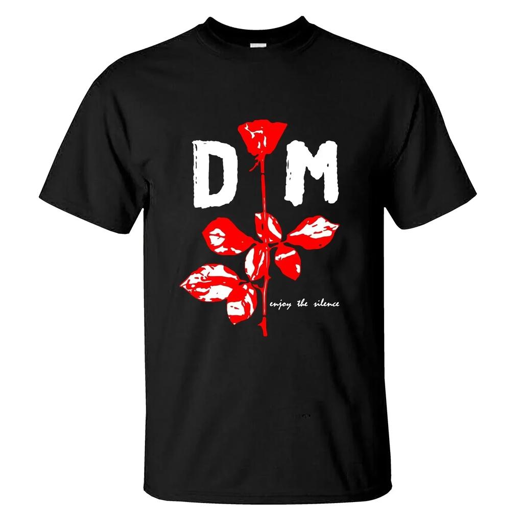 2025 Camisetas Asombrosas Hombres Mujeres Tops de Rosa Negro Por Depeche Cool Mode Camiseta Casual Oversized Música Rock Verano Algodón Manga Corta