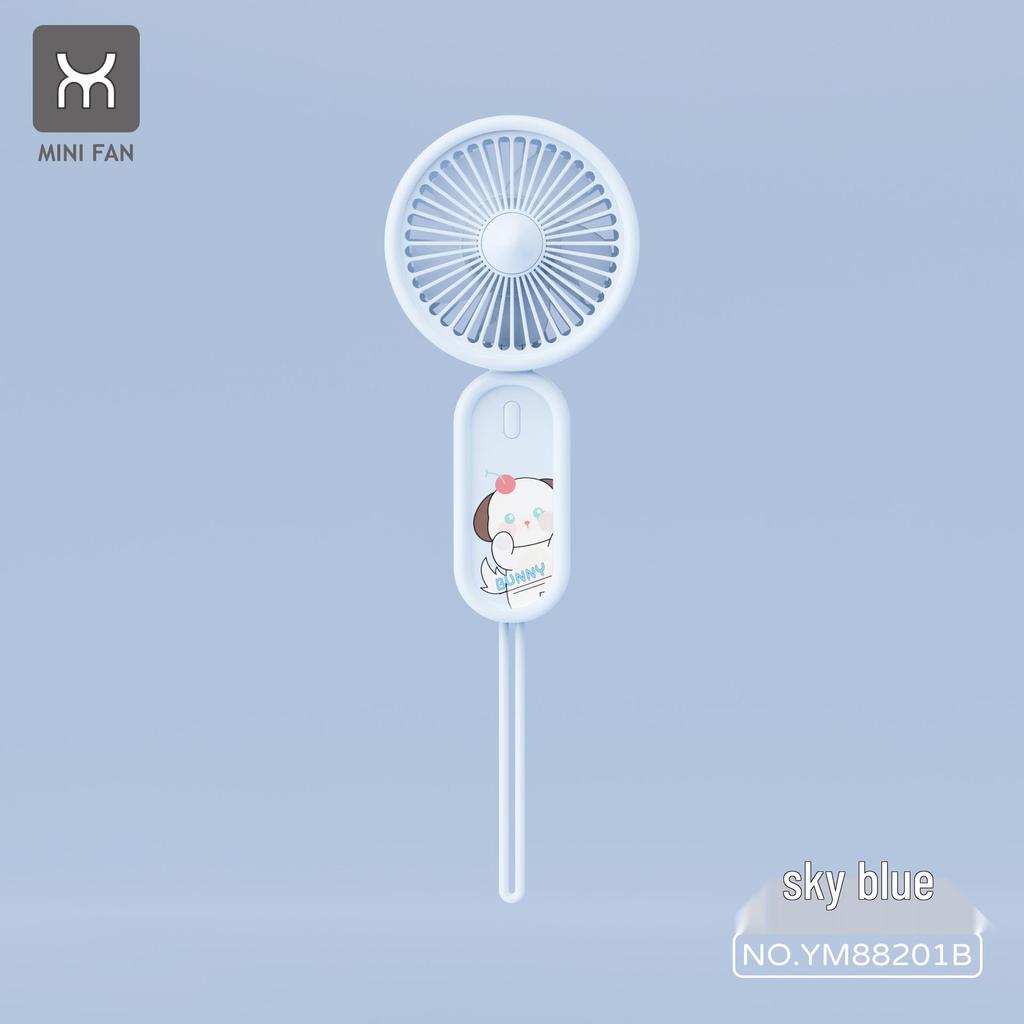 Creative Cartoon Mini Handheld Fan with USB Charging and Phone Holder
