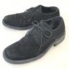 Made In France Suede Plain Toe Leather Dress Shoes Men’s 41 25.5-26.0 Black Vintage