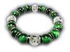 Isigaii Natural Stone Green Tiger Eye Genuine Crystal Four Gods Hand Carved Rondelle Approximately 12mm Prayer Bead Bracelet Power Stone [Ishigai]