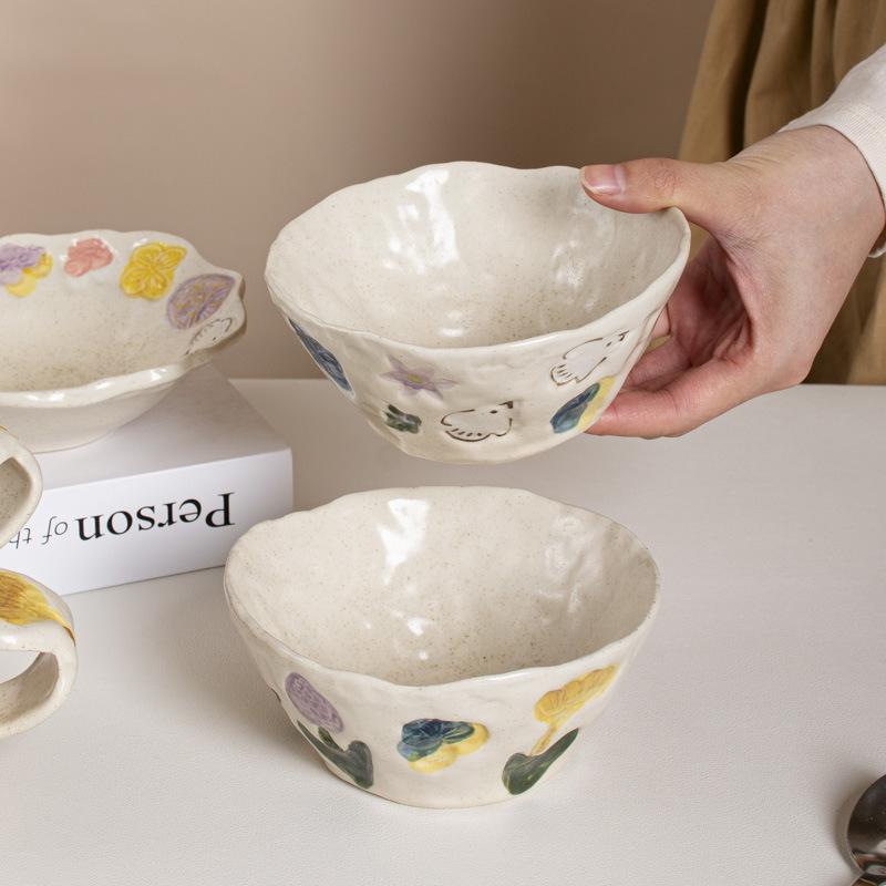 Japanese Retro Rice Bowls, Hand-Painted Bowls, Breakfast Plates, Deep Dishes, Vegetable Plates, Dessert Plates, Light Soup Plates, Salad Plates, Under