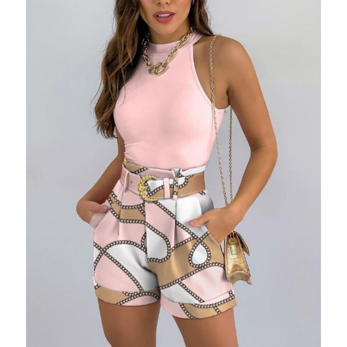 

Без рукавов, свисающая горловина новый повседневный модный костюм женская одежда S