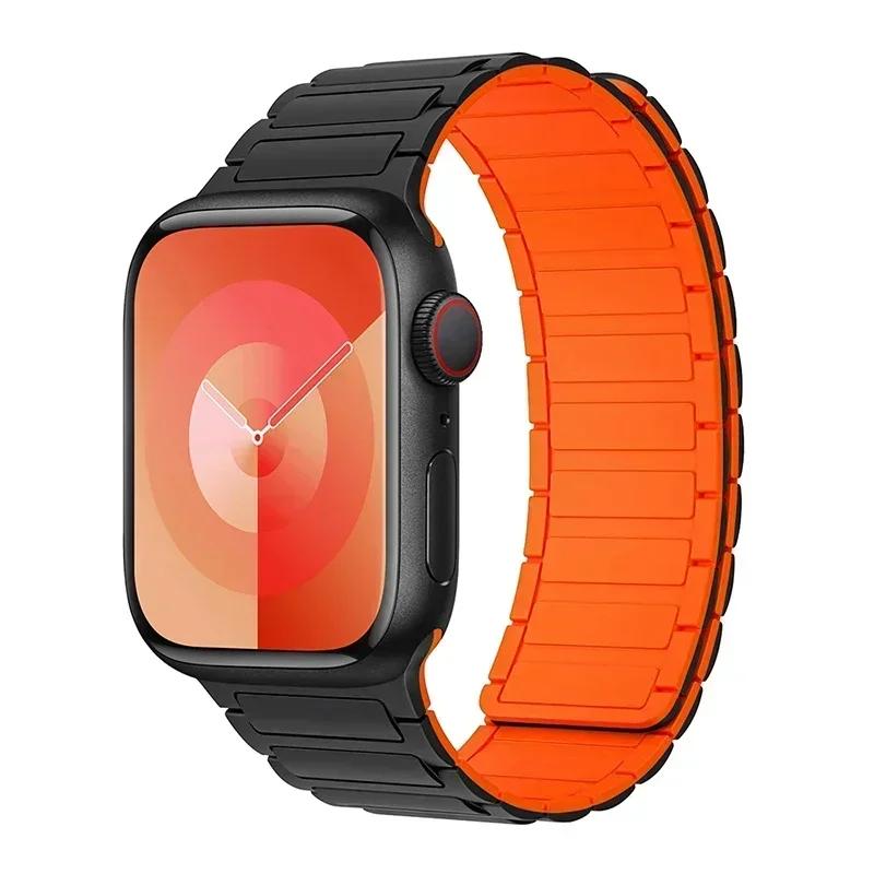 Magnetisches Schlaufenarmband für Apple Watch S10 46mm 42mm 40mm 41mm 45mm 44mm 49mm Silikonarmband für lWatch Series Ultra 2 9 8 7 6 5 4