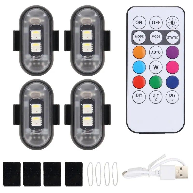 4 IN 1 6 IN 1 Aircraft Strobe Lights Motorcycle Lights LED RGB Led with Control Wireless Light Airplane Helicopter Warning Light