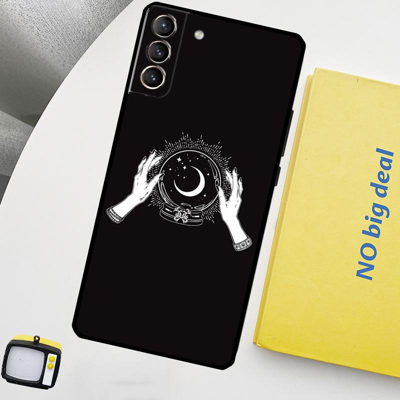 Fortune Telling Moon Stars Hands Art Phone Case For Samsung Galaxy S25 Ultra S20 S21 S22 S23 Plus S24 Ultra S9 S10 S25 FE Cover