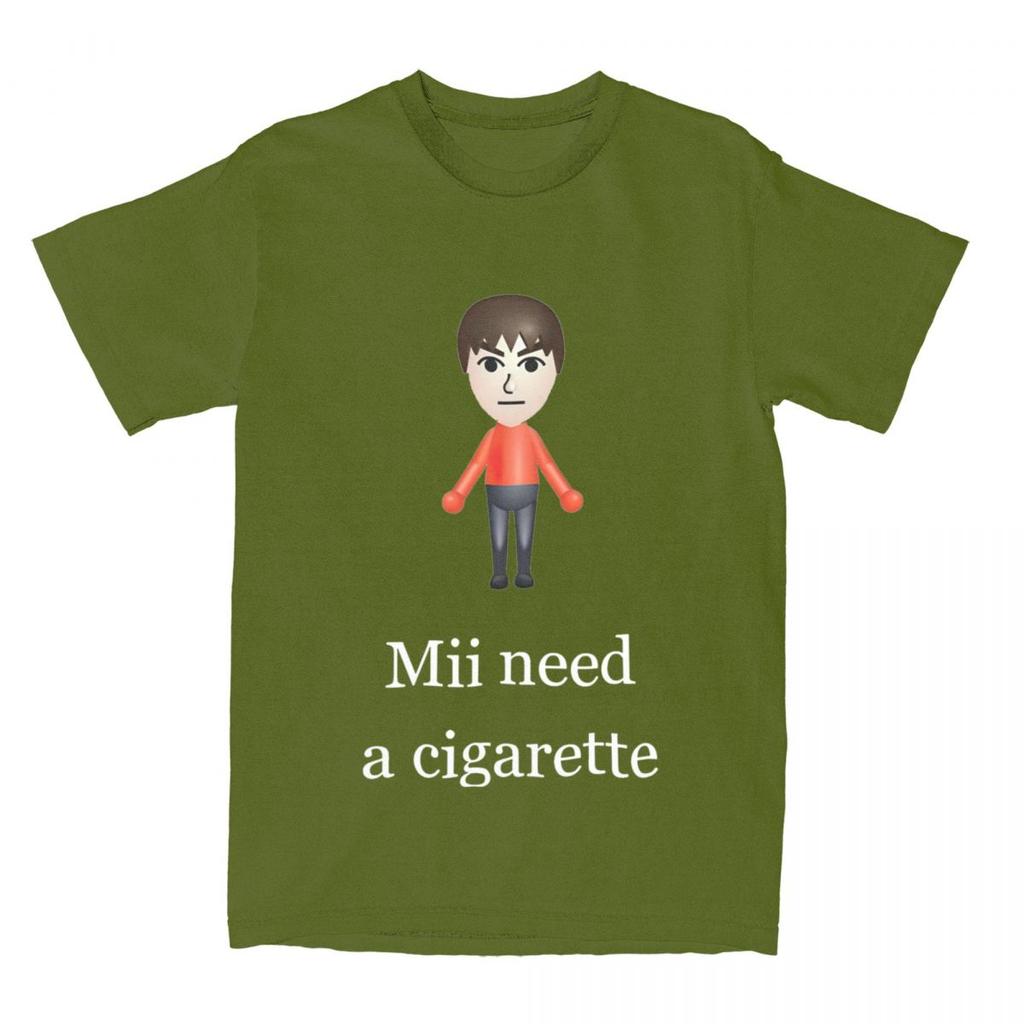 Camiseta Gráfica Mii Necesita Un Cigarrillo para Hombre y Mujer Ropa Moda 100% Algodón Camisetas Mii Brawler Camiseta Ropa Estampada