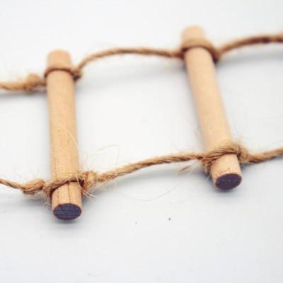1 Pieza Casa de Muñecas Mini Cuerda de Cáñamo de Madera Escalera Colgante Jardinería de Mascotas Modelo de Escena Miniatura Juguetes Accesorios para Casa de Muñecas
