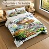 Custom Name Text Bedding 3Pcs Set,Plants Vs. Zombies 1 Duvet Cover 2 Pillowcases Soft Bed Linen For Gift