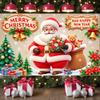 New Year Banner Santa Claus Design Holiday Celebration Banner Christmas New Year Banner Red Green Theme For Home Party Holiday