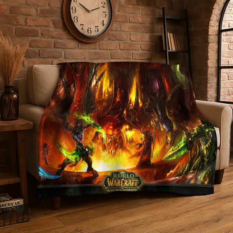 Demon Hunter Arthas World of Warcraft WOW Game Flannel Blanket Soft Warm Throw Blanket for Bedroom Living Room Bed Travel Picnic
