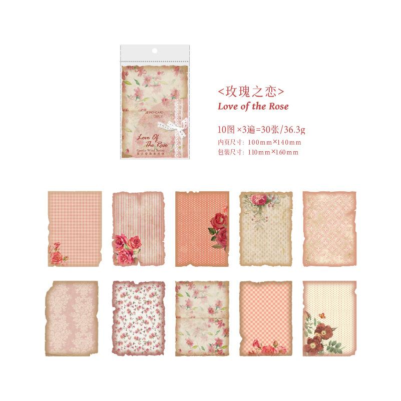 Vintage Distressed Floral Scrapbook Paper Pack Junk Journal Supplies Craft Decoupage Background for Mixed Media Art