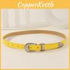 Simple Solid Color Metal Buckle Decoration Women Casual Belt For Denim Outfits