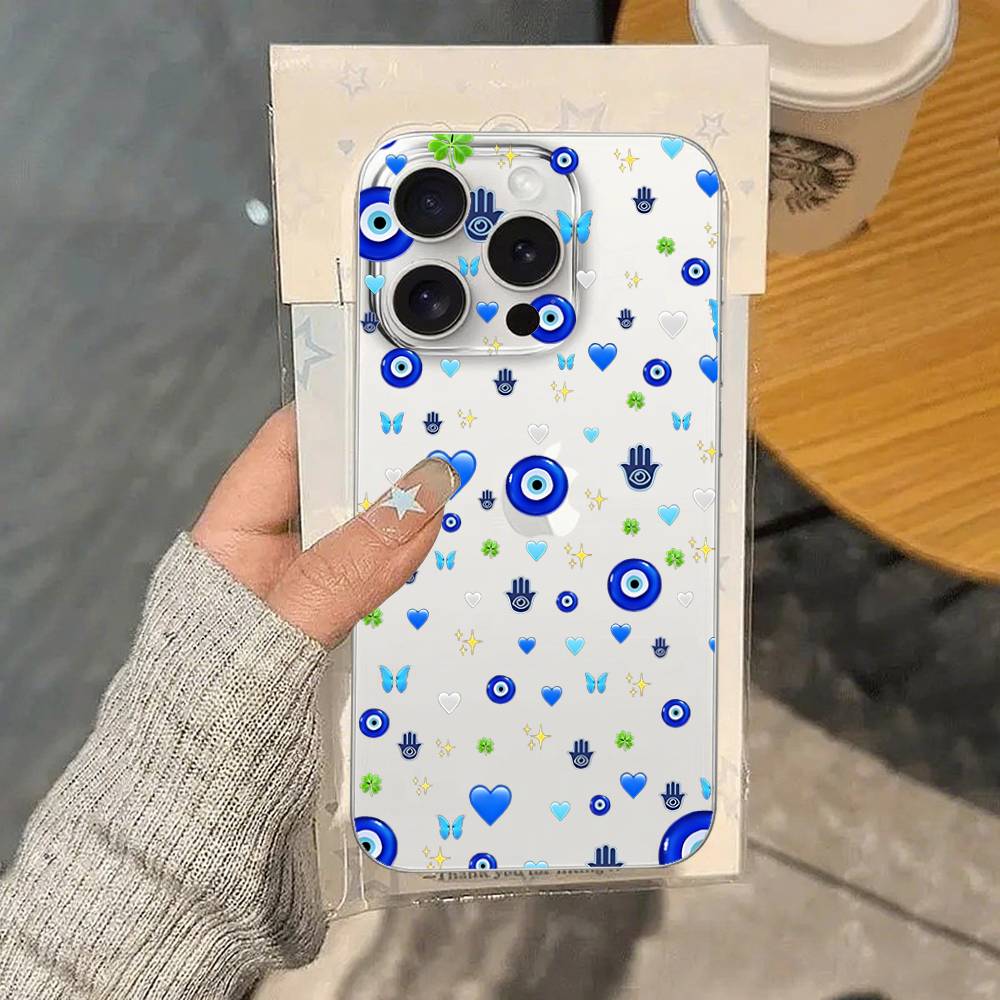 Blues Eyes Phone Case For IPhone 17/16/15/11/13/14 Pro Max Plus/X/Xr/Xs Max/12mini Air Transparent Clear