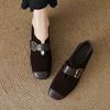 Really Soft 2025 Mary Single Shoes Spring and Autumn Deep Mouth Retro New Matte Square Head Versatile Flat Heel Soft Sole Leather Shoes