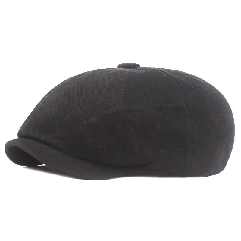 Bavlněný baret Pánská malířská čepice Newsboy čepice Klobouk Rybí kost Osmihranný klobouk