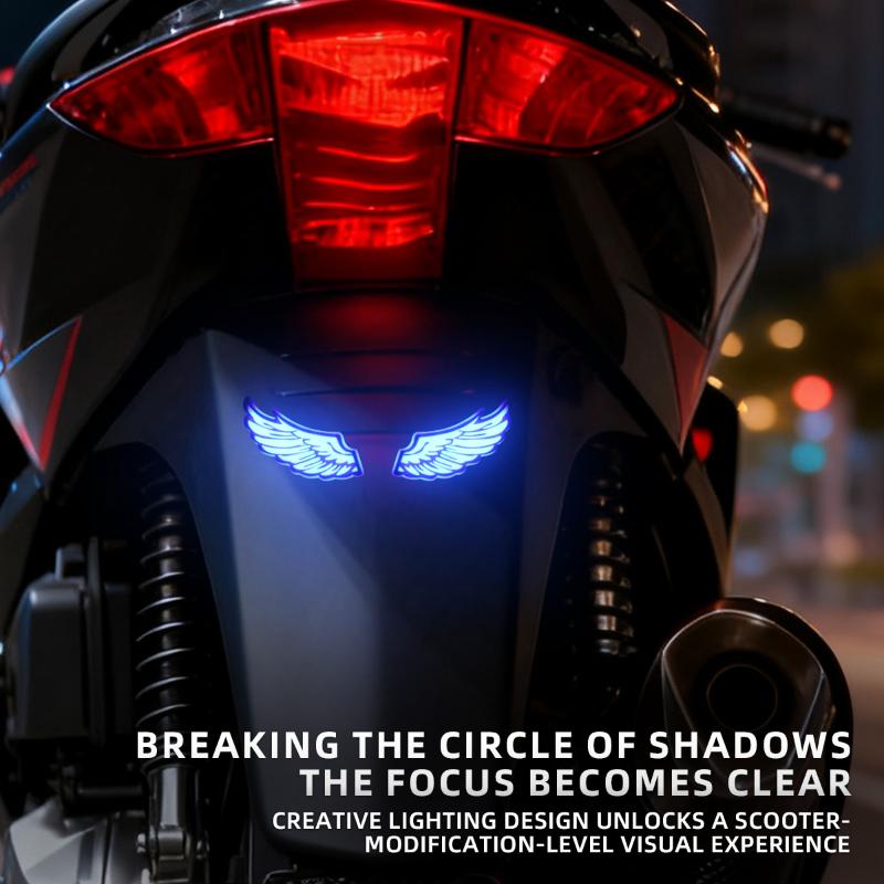 Motorcycle Led Wing Shape Eagle Eyes Light Rear Tail Lamp Decorative Light Creative Flashing Indicator Blinker Signal Light