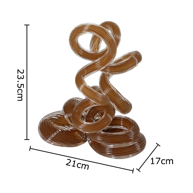 

Creative Twisted Spring Glass Ornaments Desk Decoration Abstract Crafts Twisted Knot Sculpture Room Aesthetic Decor Artwork